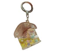 ZDHC Creative Home Porte-clés mignon en forme de panda en forme d'animal de sable mouvant liquide pour clés de voiture et sac pour homme et femme (jaune)