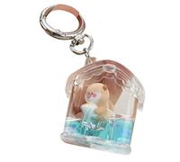 ZDHC Creative Home Porte-clés mignon en forme de panda en forme d'animal de sable mouvant liquide pour clés de voiture et sac pour homme et femme (bleu)