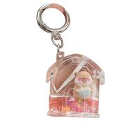 ZDHC Creative Home Porte-clés mignon en forme de panda en forme d'animal de sable mouvant liquide pour clés de voiture et sac pour homme et femme (rose)