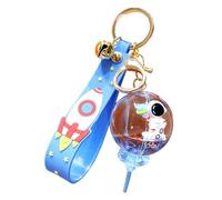 ZDHC Porte-clés créatif en forme d'astronaute flottant en forme de sucette, robot spatial liquide, porte-clés de sac, clés de voiture, pendentif pour homme, lollipop, taille unique