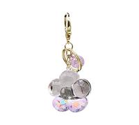 ZDHC Porte-clés fleur liquide mignon acrylique huile arc-en-ciel haricot flottant sable mouvant porte-clés clés de voiture pendentif pour femmes accessoires, violet, taille unique
