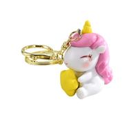 ZDHC Porte-clés licorne porte-bonheur Kawaii 3D avec clochette pour femme et fille, Rose 5., taille unique