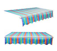 ZDHFFFUK Tissu de Remplacement d'auvent pour terrasse, Jardin extérieur, Cour, résistant à l'eau, 100% Polyester, Toile supérieure d'auvent, sans Bras télescopique (Taille : 3,2 x 2,4 m, Couleur : r