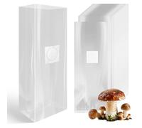 Zdhsufnvw Lot de 60 Transparent Sacs de Culture de Champignons 18 x 35 cm avec Filtre - Kit de Culture de Champignons Sac de Plantation de Champignons - Accessoires de Culture pour Enoki