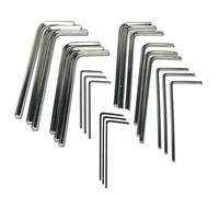 ZDingTech Lot de 21 mini clés hexagonales, mini clés hexagonales argentées, clés micro Allen impériales en forme de L, 0,028, 0,035, 0,05, 1/16, 5/64", 3/32", 7/64", 3 jeux de chaque lot.