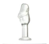 ZDJBFA Godemichés Réalistes en Verre, Grand et Petit Gode en Verre de Cristal Transparent, Plug Anal, Stimulation du Point G, Gode Anal, Plug Anal, Jouets Sexuels,Clear-S