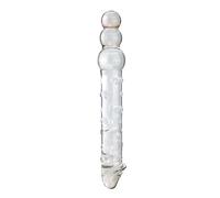 ZDJBFA Godemichet Anal Double Réaliste en Verre Transparent, Perles Anales, Gros Plug Anal en Verre, Perles Anales, Pénis Transparent, Point G, Masturbateur, Jouets Sexuels, Transparent,D