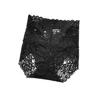 ZDJH Culotte en dentelle pour femme - Sans couture - Taille haute - Doux et confortable - Hipster - Creux - Transparent - Classique - Post-partum - Césarienne - Culotte sexy, Noir , XXXL