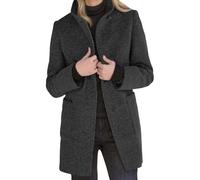 ZDJSWJ Femmes laine mélange long pea manteau Trench-coats à col à poitrine unique Peacoat Blazer épaississant vestes