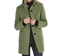 ZDJSWJ Femmes laine mélange long pea manteau Trench-coats à col à poitrine unique Peacoat Blazer épaississant vestes