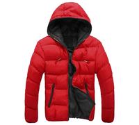 ZDJSWJ Hommes capuche hiver Down Jacket Manteau à capuche thermique épaissi Windbreaker doudoune matelassée en coton