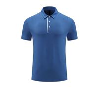 ZDJSWJ Hommes Quick Dry Polo Shirts humidité Absorbant t - Shirt t - Shirt de Golf léger Dry fit (Bleu,S)