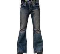 ZDJSWJ Hommes Vintage Legging Disco Jeans Vintage évasé Pantalons Hommes Jeans Extensibles Vintage évasé années 70 Jeans Pantalons (Bleu,L)