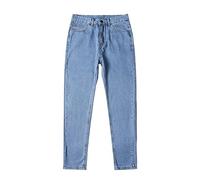 ZDJSWJ Jeans Slim pour Homme Pantalon en Jean cône à Fourche Legging Jeans Droits Pantalons (Bleu Clair,L)