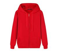 ZDJSWJ Sweat à Capuche Hiver pour Homme Doublure Thermique Full Zip Coupe - Vent Veste de Travail Thermal Hoodies Sweat à Capuche zippé (Rouge 1,XL)
