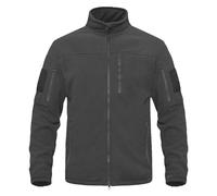 ZDJSWJ Veste tactique entièrement zippée pour homme Manteau homme léger polaire hiver décontracté Manteau col montant veste Multi-poches (Gris,L)