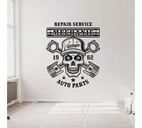 Zdklfm69 Autocollants muraux Stickers Muraux Service de réparation Mécanicien Pièces d'auto Service de Voiture Garage Atelier Decal Wall Art Décoration 114x140cm