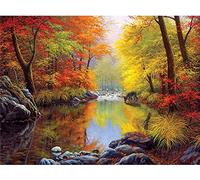 Zdklfm69 Peindre par Nombre Peinture par numéro Couleur Peinture À l'huile Paysage Automne pour Adultes Enfant Dessiner sur Toile DIY Art Photo Acrylique Peinture Décor 40x50cm