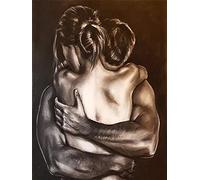 Zdklfm69 Peindre par Nombre Peinture par numéro Couples câlin Bricolage Adultes Peints à la Main sur Toile coloriage par numéros pour la Maison Mur Art décor Cadeaux 40x50cm