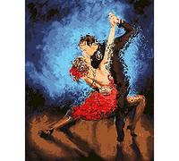 Zdklfm69 Peindre par Nombre Peinture par numéro Danseur Bricolage Toile Dessin pour Adultes Robe Rouge Figure Acrylique Photo décoration Murale Cadeau à la Maison 40x50cm