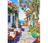 Zdklfm69 Peindre par Nombre Peinture par numéro Dessin par numéro Rue Ville Cadeau Unique pour Enfants Paysage Maison Mur Art Toile Peinture Art 40x50cm