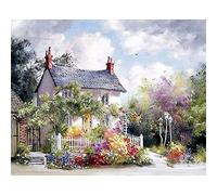 Zdklfm69 Peindre par Nombre Peinture par numéro Kit d'huile de Bricolage Cottage de Jardin sur Adultes pour Photos Peinture sur Toile Acrylique Peinte à la Main (sans Cadre) 40x50cm