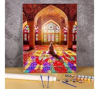 Zdklfm69 Peindre par Nombre Peinture par numéro Kit Islam Peintures Acryliques Image par Numéros Photo Loft Image Artisanat Adultes Travail Manuel (Pas de Cadre) 40x50cm