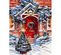 Zdklfm69 Peindre par Nombre Peinture par numéro Kits de Bricolage de noël pour Adulte sur Toile Bonhomme de Neige Peinture Acrylique Dessin coloriage par numéro Decor Art 40x50cm