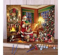 Zdklfm69 Peindre par Nombre Peinture par numéro Village de Noël DIY Peintures acryliques Image par numéros Photo Décoration d'intérieur Artisanat (Pas de Cadre) 40x50cm