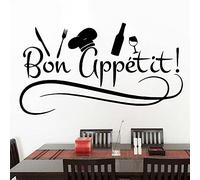 Zdklfm69 Stickers Muraux Autocollant Mural Belle Cuisine Restaurant Citation Mode Moderne pour Enfants Chambres Décoration Art Mural Décor Stickers 57x33cm