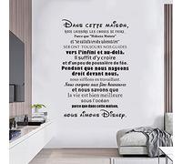 Zdklfm69 Stickers Muraux Autocollant Mural Mur des règles de la Maison française de Cette Maison familiale, décalcomanies, Calligraphie, Stickers muraux 110x162cm