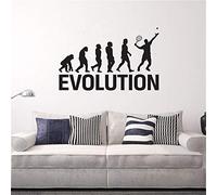 Zdklfm69 Stickers Muraux Autocollant Mural Tennis Evolution Sport Vinyle Home Decor Art Mural Design Moderne Papier Peint 103x63cm