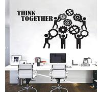 Zdklfm69 Stickers Muraux Autocollant Mural Travail d'équipe Vinyle Travail d'équipe Bureau Art décor Autocollants Murale innover Citation inspirante Autocollant 131x101cm