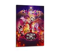 ZDKYSLA Helluva Boss Hazbin Poster sur toile style dessin animé American TV - Décoration murale avec cadre - Pour salon, chambre à coucher - 50 x 75 cm