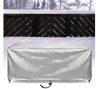 ZDLLDZ Bâche Salon de Jardin Imperméable 420D Oxford, 170x97x71 cm Housse de Protection pour Table et Chaise d'Extérieur Rectangulaire, Anti-Vent avec Cordon de Serrage Ajustable, Argent