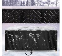 ZDLLDZ Bâche Salon de Jardin Imperméable 420D Oxford, 340x115x60 cm Housse de Protection pour Table et Chaise d'Extérieur Rectangulaire, Anti-Vent avec Cordon de Serrage Ajustable, Noir