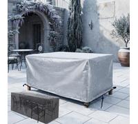 ZDLLDZ Housse de Protection Table de Jardin 370x70x55 cm | Bâche Mobilier Extérieur Imperméable en Tissu Oxford 420D | Housse Salon de Jardin Résistante aux Déchirures et Anti-UV, Argent