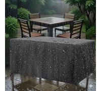 ZDLLDZ Housse pour Mobilier de Jardin, 200x115x60cm / L x l x H Résistante Oxford 420D Imperméable Bache Protection Table Jardin, Anti-UV, Résistante aux Déchirures avec Coupe-Vent Boucles - Noir