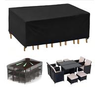 ZDLLDZ Housse Salon de Jardin 145x130x75cm, Bache de Protection Table Extérieur Imperméable 420D Oxford Anti-UV Résistance au Vent Housses de Meubles de Jardin avec Corde et Boucle Verrouillage
