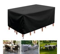 ZDLLDZ Housse Salon de Jardin Exterieur 180x110x75cm Housse de Table Jardin Rectangulaire Imperméable, Bache de Protection Table 420D Oxford Tissu Anti-UV Résistance au Vent Carré