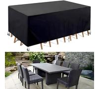 ZDLLDZ Housse Salon de Jardin Exterieur 235x235x63cm(LxWxH) Housse Protection Mobilier de Jardin 420D Oxford Tissu Housse de Table de Jardin avec Corde et Boucle Verrouillage