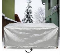 ZDLLDZ Housse Salon de Jardin Exterieur Impermeable 370x220x35 cm | Housse pour Mobilier de Jardin Extérieur Rectangulaire Tissu Oxford 420D avec Corde et Boucle Verrouillage, Argent