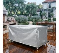 ZDLLDZ Housse Salon de Jardin Extérieur Imperméable 370x70x45 cm | Bâche Rectangulaire en Tissu Oxford 420D | Housse de Protection Coupe-Vent pour Table, Chaise et Banc de Jardin, Argent