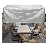ZDLLDZ Housse Salon de Jardin Imperméable 365x120x45 cm - Bâche Table Extérieur en Oxford 420D Robuste, Housse Meuble de Jardin Rectangulaire Anti-UV avec Corde et Coupe-vent Boucles, Argent
