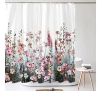 ZDLLDZ Rideau de Douche Floral Aquarelle Rideaux de Douche en Polyester à Fleurs colorées pour Salle de Bain Décor de Salle de Bain à Fleurs Sauvages Pastel 120x190cm (47x75in)