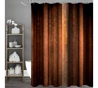 ZDLLDZ Rideau de Douche Vintage ombré - Imperméable, rayé Marron avec Motif Abstrait Orange pêche, avec Crochets Lavable en Machine 220 x 180 cm (87 x 71 Pouces)