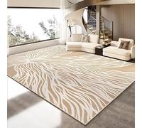 ZDLLDZ Tapis Beige à Rayures, décor Neutre, pour Salon, Chambre, Bureau, extérieur, décoration intérieure (90 x 160 cm/Motifs imprimés)