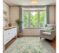 ZDLLDZ Tapis bohème Floral Rose et Vert pour Chambre d'enfant, Doux, Vintage, Motif Floral, pour Salon, 240 x 300 cm