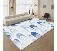 ZDLLDZ Tapis Minimaliste Bleu Moderne, Grand Format, pour Salon, Chambre, Chevet, décoration intérieure (90 x 120 cm/résistant)