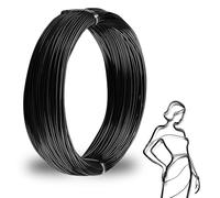 ZDLSDL Fil de bricolage 1 mm - Noir - Diamètre : 1 mm x 50 m - Fil d'aluminium 1 mm - Idéal pour la fabrication de bijoux, le fil de liaison et le fil de modelage - 1 mm - 50 m - Noir